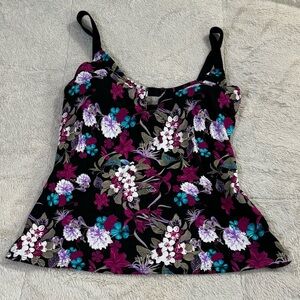 Balance Collection‎ Women’s Floral Print Tankini Swim Top Size Medium
